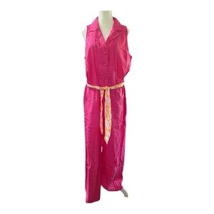G by Giuliana Pink Linen Blend Sleeveless Jumpsuit – XL